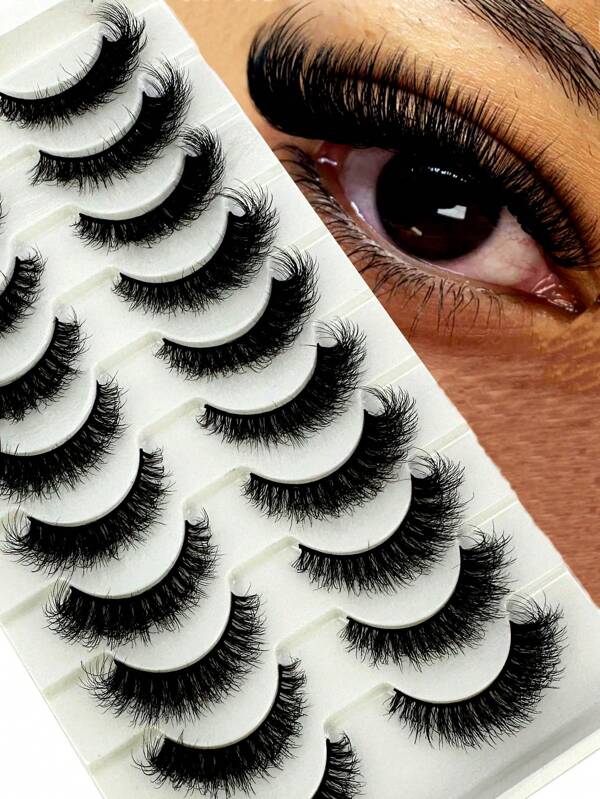 NEW 10 Pairs 6d Fluffy Lashes 3d Mink Lashes 100% Cruelty Free Lashes Handmade Reusable Short Natural Eyelashes Eyelashes Mink