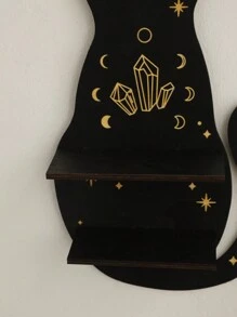 1 kệ trưng bày pha lê hình mèo đen, móc treo, kệ hình mặt trăng nổi, đựng pha lê, kệ gỗ treo tường dễ thương, giá đỡ pha lê để trưng bày đá, trang trí tường theo phong cách Gothic cho gia đình (Vui lòng không sửa đổi tiêu đề của mặt hàng đang bán, xin cảm ơn), trang trí nhà cửa, trang trí phòng, quà tặng trang trí tường, sinh nhật, tốt nghiệp, trang trí Halloween, trang trí mùa thu, trang trí nhà bếp - Nhiều màu - Xem 4