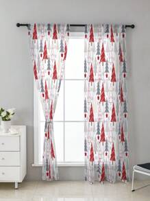 1 Miếng Giáng sinh Theo chủ đề Mẫu In Cửa sổ Rèm - nhiều màu - Xem 4