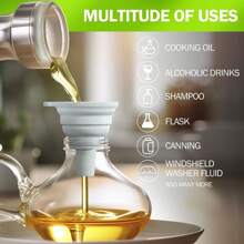 Juego de 3 embudos de cocina, S/M/L, accesorios de cocina, embudos plegables de silicona para rellenar botellas de agua, transferencia de líquidos/polvos, embudos para rellenar botellas, embudo de silicona plegable para frascos, embudo grande plegable para enlatado para botes de boca ancha y regular (Negro+Blanco+Gris)