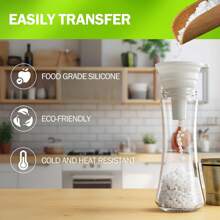 Juego de 3 embudos de cocina, S/M/L, accesorios de cocina, embudos plegables de silicona para rellenar botellas de agua, transferencia de líquidos/polvos, embudos para rellenar botellas, embudo de silicona plegable para frascos, embudo grande plegable para enlatado para botes de boca ancha y regular (Negro+Blanco+Gris)