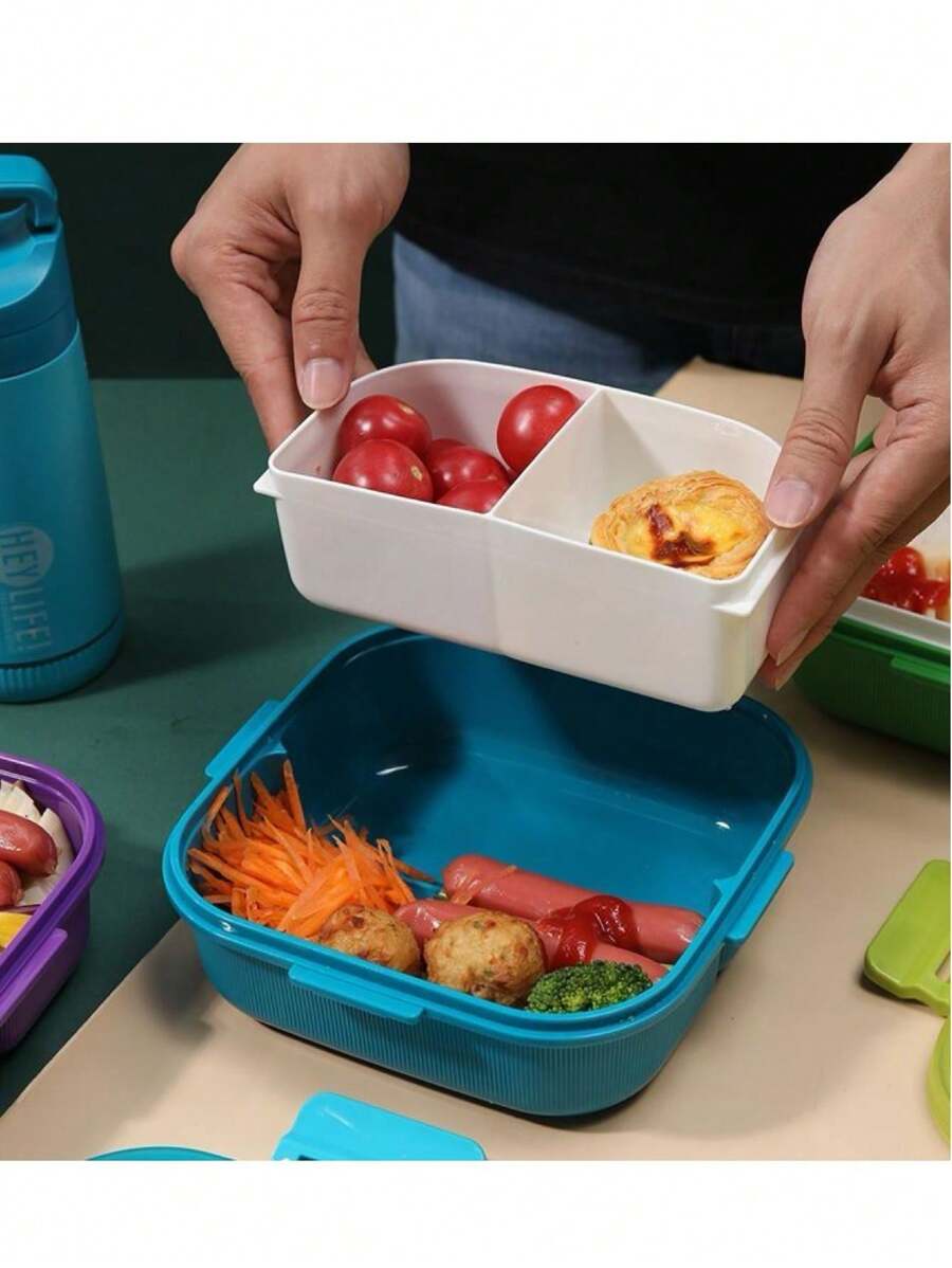 Juego de fiambreras con capacidad de 900 ML y 350 ML de vidrio, Vuelta al colegio, Oferta del - Azul - Ver 1