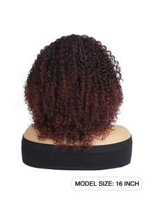 nimoki 女士用16英寸波浪狀頭帶假髮,短款漸層酒紅色頭帶假髮,人造纖維頭髮假髮