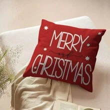 4入組雪花、聖誕樹和鈴鐺圖案抱枕套,現代風格亞麻質感正方形坐墊套,不帶內芯,可拆洗,適用於聖誕季、冬季、派對、假期、沙發、男孩和女孩的臥室、客廳、家庭裝飾 - 彩色 - 查看 5