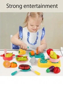 24pcs Random Kitchen Fruit Toys Plus A Random Color Pizza Toy