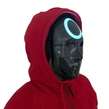 Máscara de Halloween con luz LED Juego Calamar Figura Circulo Cuadro Triángulo - Blanco y Negro - Ver 5