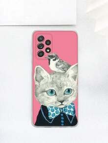 1入組貓和鳥印刷TPU手機殼，適用於iPhone和三星手機 - 彩色 - 查看 5