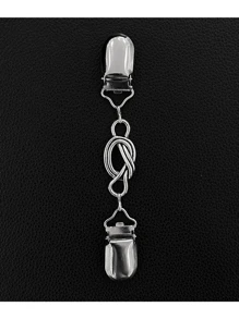 1 Miếng Retro Hợp kim Áo len Kẹp Khăn quàng cổ Áo len Mở Nút Cổ áo sơ mi Kẹp Chùm tia Chặt Kẹp Trâm cài - Bạc - Xem 1