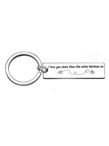 1件男女朋友情侶禮物,我愛你鑰匙扣,彼此之間的距離不再遙遠,生日/周年紀念/聖誕紀念品 - 銀色 - 查看 2