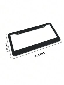 1個黑色鋁合金車牌框,鋼製金屬車牌支架,適用於美國標準車牌 - 黑色 - 查看 2