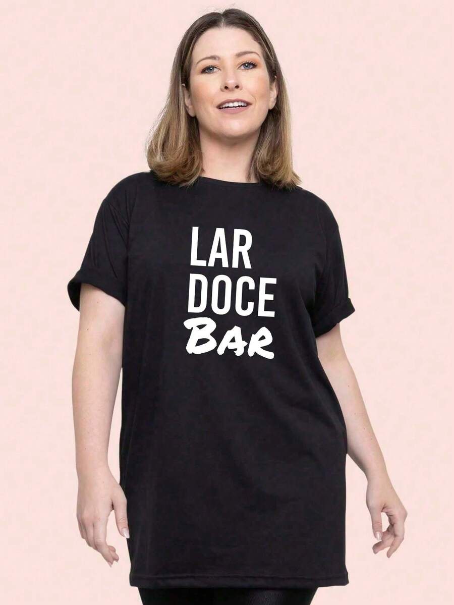 Plus Size T-shirts - 黑色 - 查看 1