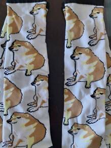 Calcetas largas cheems 1 par - Blanco - Ver 2