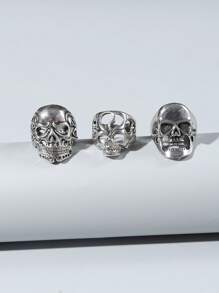 1入組男孩骷髏戒指套裝 - 黑色 - 查看 4