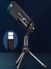 Pancoat Bm-800 USB Condenser Microphone Kit For Computer Noise Reduction High Sampling Rate Mic For Recording, Live Broadcasting, Karaoke - Black - View 4