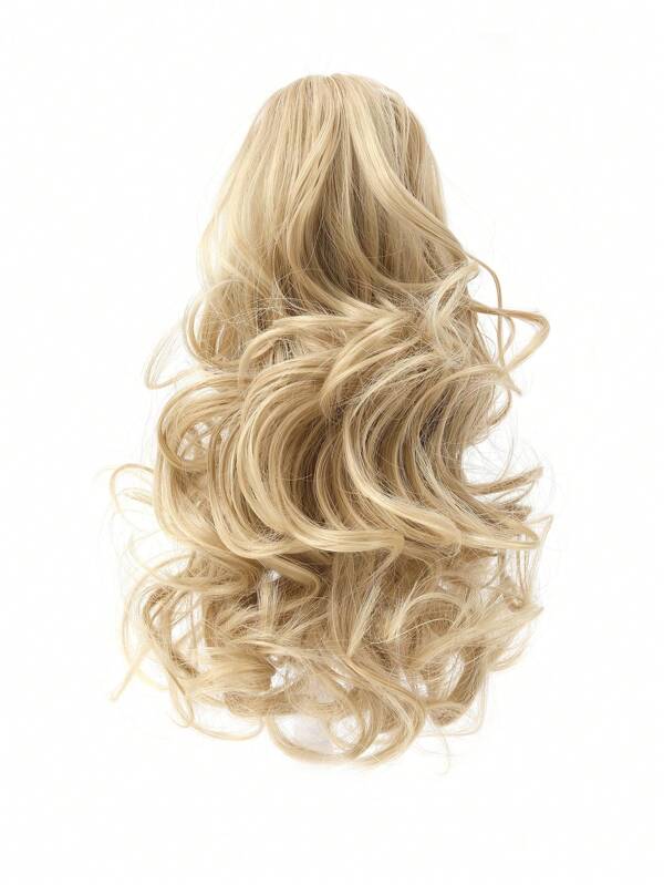 Extensión de cola de caballo con clip de agarre, extensión de cola de caballo corta, cola de caballo ondulada, pieza de cabello sintético gruesa para mujer, cola de caballo falsa para uso diario