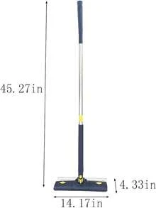 Household Cleaning Mop, No Hand Wash Flat Mop, Dry And Wet Dual-Use Mop, Reusable And Durable Cleaning Mop For Floor, Wall, Bathroom, Easy To Clean And Operate, 360° Rotating House Cleaning - 藍色 - 查看 2