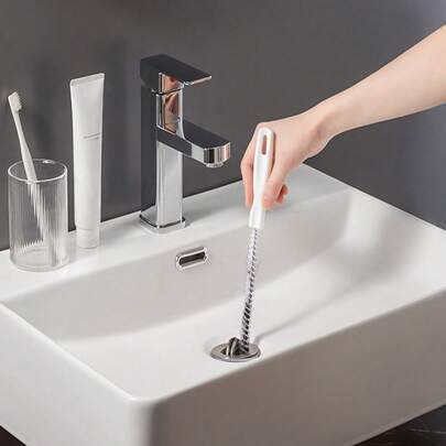 1/2pcs Drain Hair Remover Cleaning Tool, Sink And Pipe Cleaner