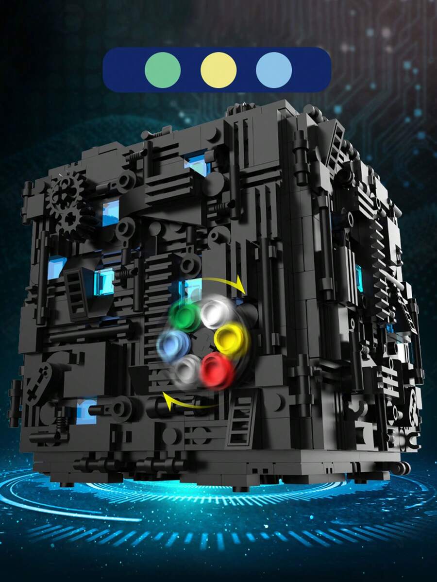 Plastic 7th Generation Triple Mechanism Cipher Lock Building Blocks Puzzle Toys Set - Black - View 1