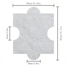 Creative Jigsaw Puzzle Carpet, Solid Color Square Block Area Rug, Bedroom Foot Mat, Bedside Rug, Removable And Washable - white+coffee - View 6