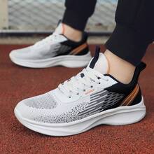 男士跑步運動鞋,男孩四季旅行運動鞋,防滑透氣跑步鞋,厚底多用途男士路跑鞋,男式鞋履 - 藍白色 - 查看 4