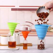 Juego de 3 embudos de cocina, S/M/L, accesorios de cocina, embudos plegables de silicona para rellenar botellas de agua, transferencia de líquidos/polvos, embudos para rellenar botellas, embudo de silicona plegable para frascos, embudo grande plegable para enlatado para botes de boca ancha y regular (Negro+Blanco+Gris)