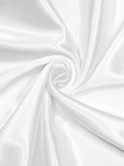 1pc White Satin Imitation Silk Fabric For Clothing Diy, Tablecloth, Wedding Decoration Material