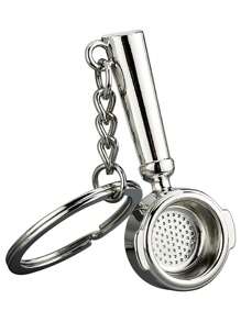 1PC Fashion Silver Color Portable Alloy Coffee Filter Pendant Keychain Backpack Pendant Car Key Ring Women Man Jewelry Accessory Bag Accessories Gift, Gift, Accessories, Decor For Teen Girls Women College Students,Rookies & White-Collar Workers Key Chain Charms - Silver - View 1