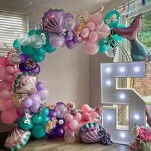 NiuN Decoración De Globos Con Temática De Sirena - Rosa - Ver 2