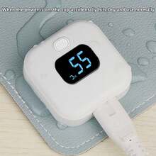 電熱鼠標墊桌墊，顯示溫度加熱鼠標墊，讓手保持溫暖，適用於辦公桌，電腦桌，鍵盤，在冬季 - 灰色 - 查看 5