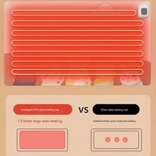 電熱鼠標墊桌墊，顯示溫度加熱鼠標墊，讓手保持溫暖，適用於辦公桌，電腦桌，鍵盤，在冬季 - 灰色 - 查看 6