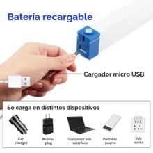 Lámpara de emergencia recargable Barra Led, Lampara Luz Armario Closet Led Recargable Iman 52cm - Blanco - Ver 7