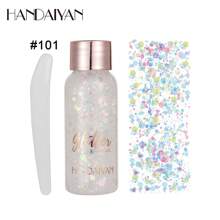 新款美妝HANDAIYAN液體眼影大亮片凝膠閃粉節日派對化妝品頭臉身體裝飾用品夜店舞台大亮片