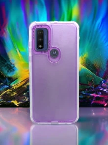 Funda Protector Uso Rudo 360° Humo Para Moto G Pure Más 2 Micas De Crista - Morado - Ver 4