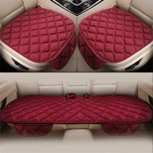 3入組鑽石造型短毛絨冬季汽車座墊,加厚保暖天鵝絨,通用汽車座墊