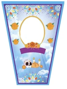 8 etiquetas para decorar veladoras limonero de día de muertos - Multicolor - Ver 2