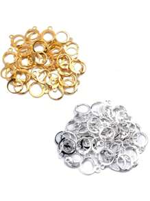 50 Piezas Anzuelos Para Aretes, Anzuelos De Pesca De Alambre De Acero Inoxidable Para Hacer Joyas Diy, Dorado Y Plateado - Multicolor - Ver 6