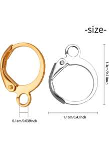 50 Piezas Anzuelos Para Aretes, Anzuelos De Pesca De Alambre De Acero Inoxidable Para Hacer Joyas Diy, Dorado Y Plateado - Multicolor - Ver 2