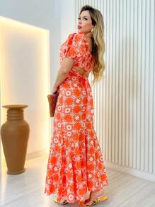 Women Two-piece Outfits - 橘色 - 查看 3