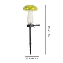 1個太陽能戶外草坪燈、太陽能蘑菇玻璃燈、戶外花園風格地燈、露台防水戶外情境燈 - 橙色