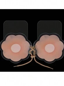 1對矽膠拉繩隱形防凸出乳頭貼,乳房提升貼 - 杏色 - 查看 1