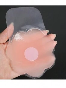 1對矽膠拉繩隱形防凸出乳頭貼,乳房提升貼 - 杏色 - 查看 3