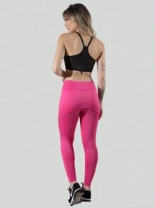Women Sports Leggings - 粉色 - 查看 2