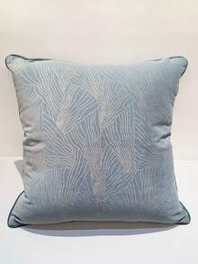 淺藍色金線圖案抱枕套,簡約風格聚酯纖維方形細絨腰枕靠墊套適合日常沙發客廳床頭椅靠背 - 淺藍色 - 查看 1