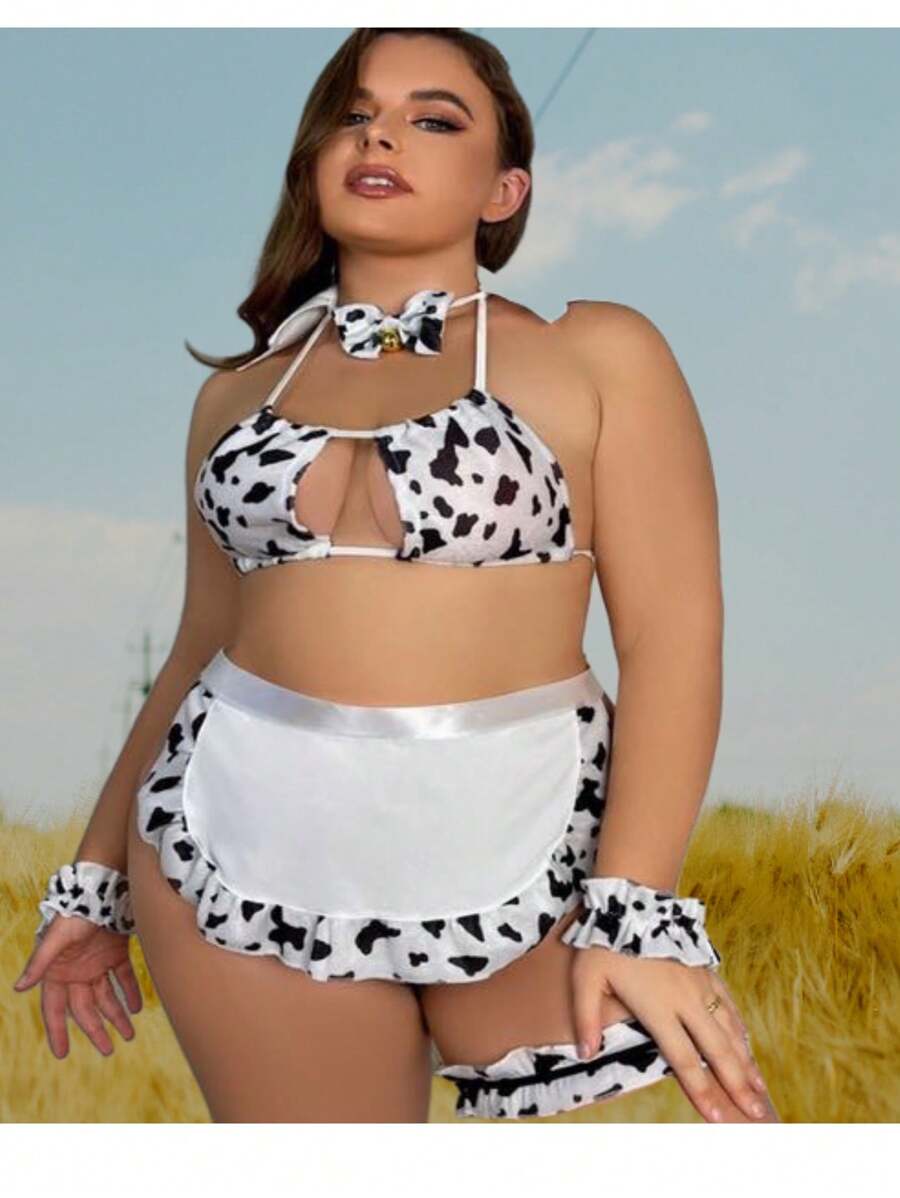 Sexy Plus Size Cow - Black and White - View 1