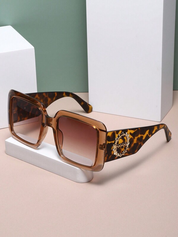 1 Pair Large Frame Fashion Fashion Glasses, Suitable For Casual Wear, Street, And Party