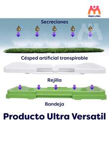 Tapete Para Perro entrenador de pasto sintético tapete para baño perros lavable + ¡Regalo! - Verde - Ver 4