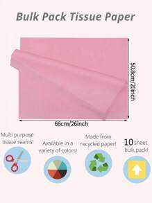 10入組悉尼紙製包裝鮮花複印紙粉紅色薄紙26x20英寸粉色包裝紙適用於婚禮、生日、diy項目、聖誕禮品包裝、手工藝品裝飾 - 粉色 - 查看 7