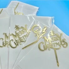 10pcs Acrylic Cake Toppers For Party, Christmas, Birthday Cake Decorations,Christmas