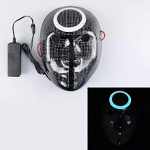 Máscara de Halloween con luz LED Juego Calamar Figura Circulo Cuadro Triángulo - Blanco y Negro - Ver 2