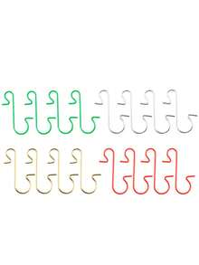 50个圣诞装饰挂钩3厘米迷你S形金属挂钩圣诞树球吊坠挂钩圣诞新年派对装饰用品 - 金色 - 查看 5